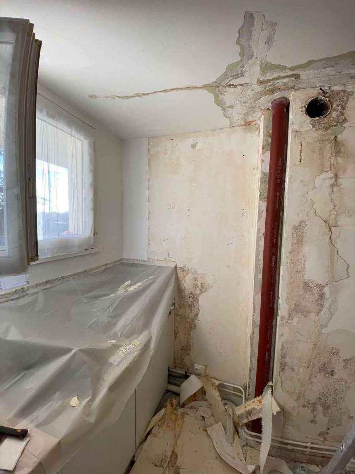 Avant traitement dégât des eaux Saint-Chéron